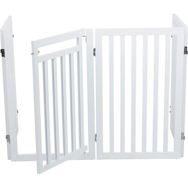 TRIXIE Wooden Freestanding Dog Gate, 43in, Espresso Brown