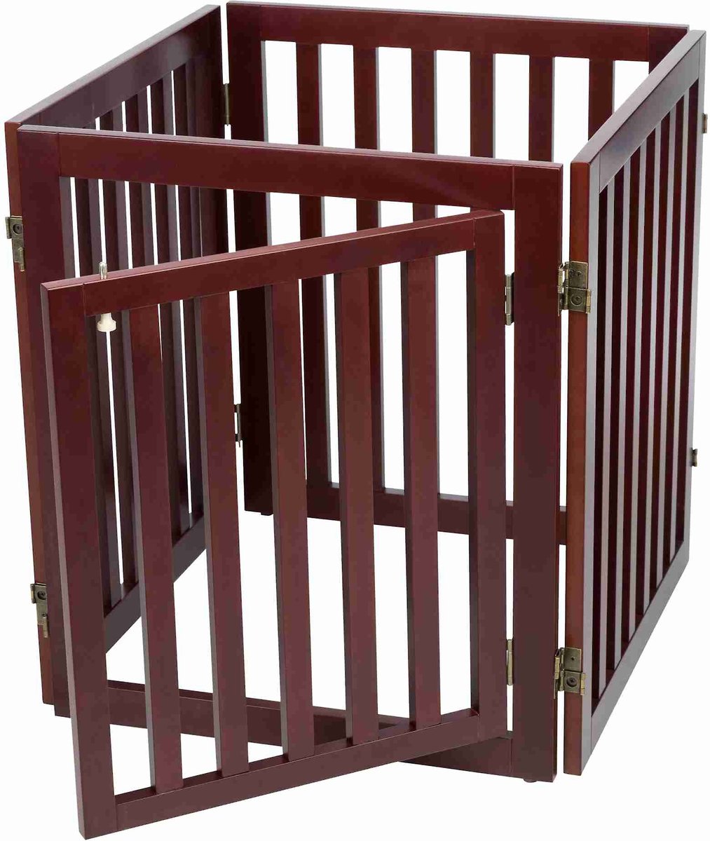 TRIXIE Wooden Dog Gate, 63in, Espresso Brown