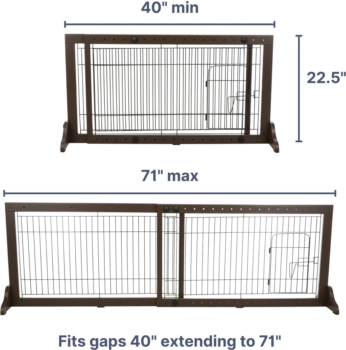 TRIXIE Wooden Freestanding Pet Gate with Door