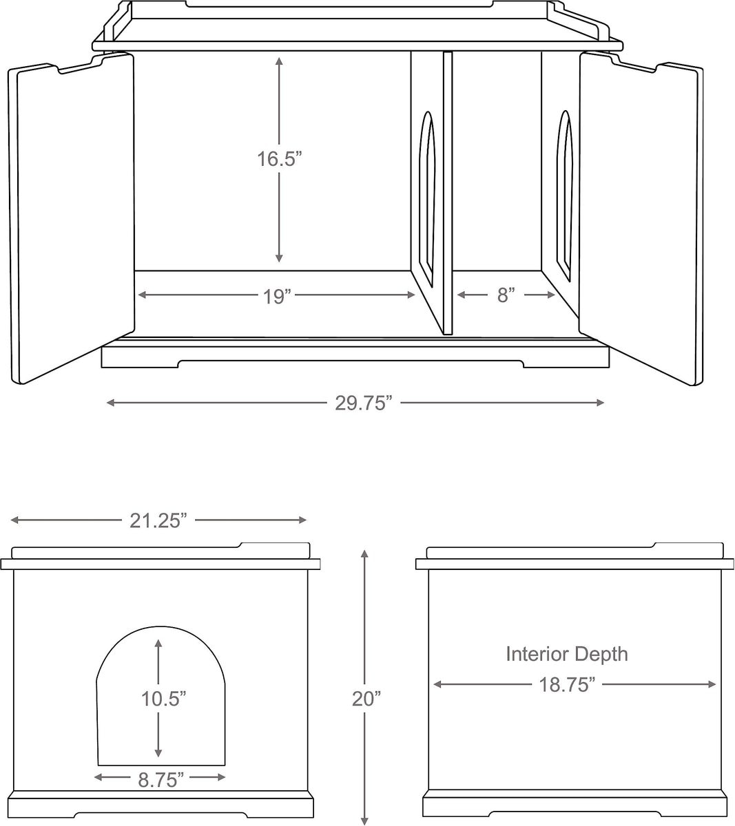 TRIXIE Wooden Cat Litter Box Enclosure, XLarge, White