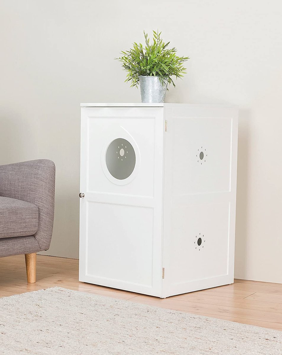 White litter outlet box cabinet