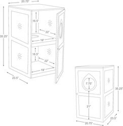 TRIXIE 2-Story Wooden Cat Litter Box Enclosure, White slide 2 of 4
