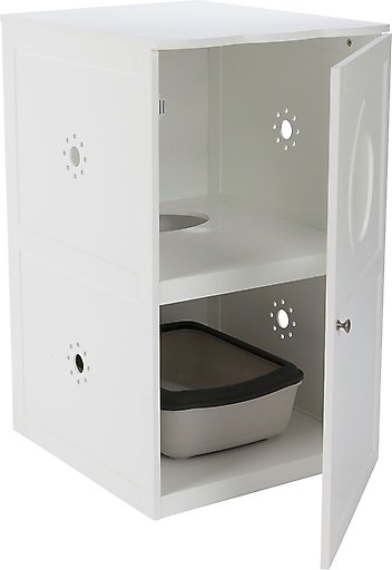 TRIXIE 2-Story Wooden Cat Litter Box Enclosure, White
