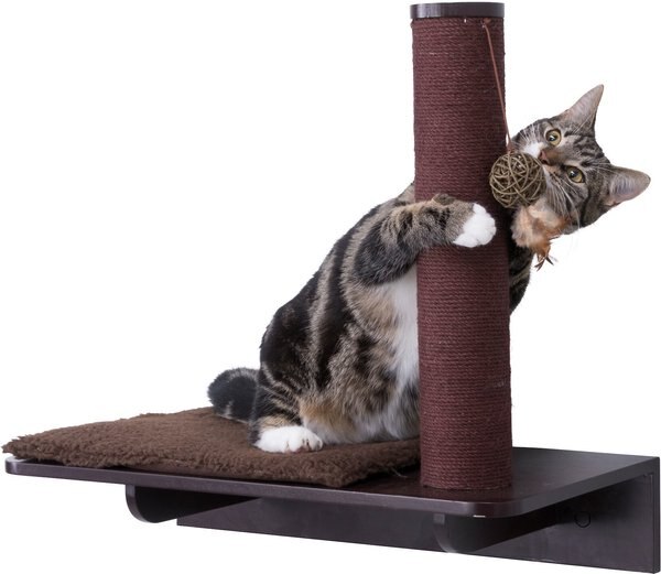 Discontinued TRIXIE Scratching Post Wall Mounted Cat Shelf, Espresso