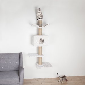 TRIXIE Dayna 59.8-in Plush Wall Mounted Cat Tree, White