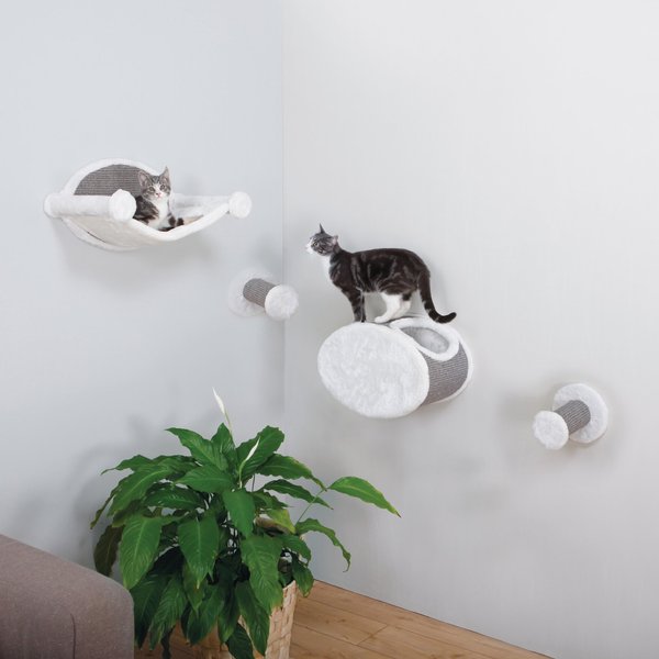 Trixie Lounger Wall Mounted Cat Shelves, Cat Wall Shelves Set