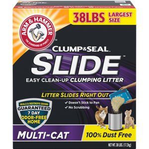 Arm & Hammer Litter Slide Multi-Cat Scented Clumping Clay Cat Litter, 38-lb box
