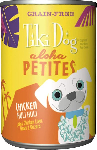 Tiki Dog Aloha Petites Chicken Huli Huli Grain-Free Dog Food, 9-oz can, case of 8 slide 1 of 10