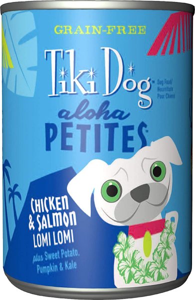 Tiki Dog Aloha Petites Chicken & Salmon Lomi Lomi Grain-Free Dog Food, 9-oz can, case of 8 slide 1 of 10