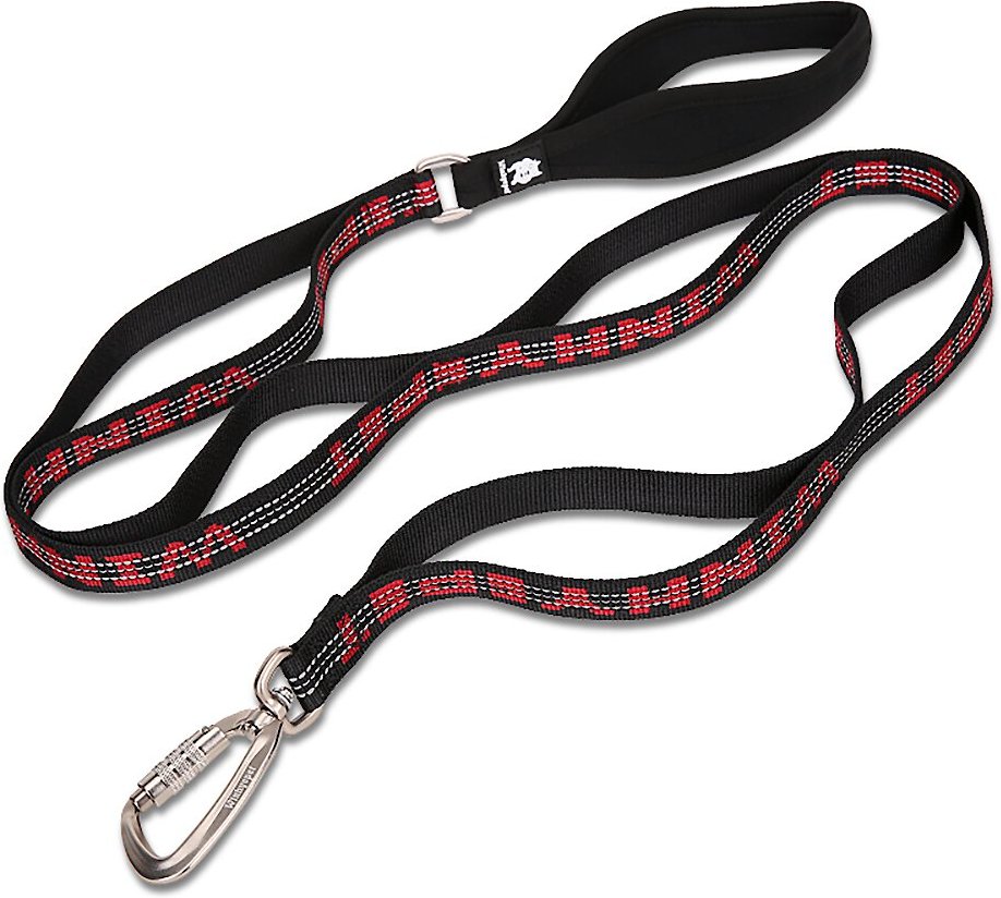 CHAI'S CHOICE Premium Trail Runner Multi Handle Heavy Duty Training  Polyester Reflective Dog Leash, Black/Red, Medium: 4.5-ft long, 4/5-in wide  