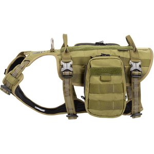 Chai's Choice Rover Scout High-Performance Tactical Military Backpack Waterproof Dog Harness, Army Green, X-Large: 32 to 42-in chest