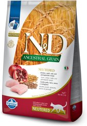 Farmina N&D Ancestral Grain Chicken & Pomegranate Recipe Neutered Cat Dry Food, 11-lb bag