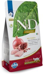 Farmina N&D Prime Chicken & Pomegranate Recipe Neutered Adult Cat Dry Food, 3.3-lb bag