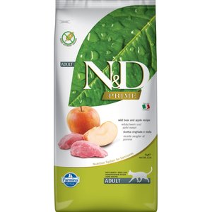 Farmina N&D Prime Boar & Apple Recipe Adult Cat Dry Food, 11-lb bag