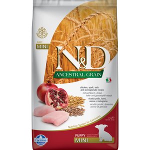 Farmina N&D Ancestral Grain Chicken & Pomegranate Mini Puppy Dry Dog Food, 5.5-lb bag