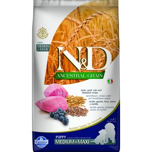 Farmina N&D Ancestral Grain Lamb & Blueberry Recipe Puppy Medium & Maxi Dry Dog Food, 5.5-lb bag