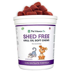 Pet Vitamin Co Shed Free Krill Oil Soft Chews Dog & Cat Supplement, 60 count