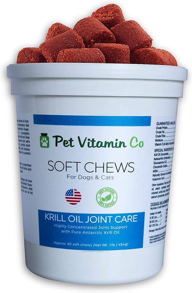 Pet Vitamin Co Krill Oil Joint Care Soft Chews Dog & Cat Supplement, 60 count slide 1 of 5