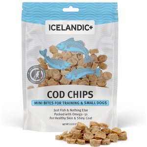 Icelandic+ Mini Cod Fish Chips Dog Treat, 2.5-oz bag