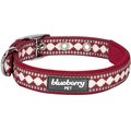 Blueberry Pet 3M Reflective Pattern Dog Collar, Marsala Red, Medium: 13 to 16.5-in neck, 3/4-in wide
