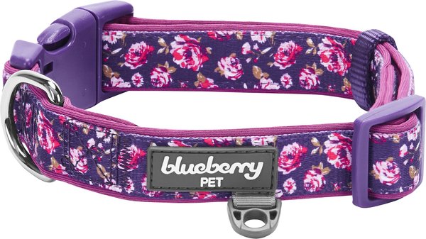 Blueberry Pet Soft & Comfy Padded Polyester Dog Collar, Plum Purple, Medium: 14.5 to 20-in neck, 3/4-in wide slide 1 of 9