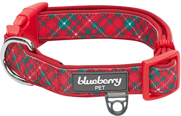 Blueberry Pet Soft & Comfy Padded Polyester Dog Collar, Classic Red & Green Plaid, Small: 12 to 16-in neck, 5/8-in wide slide 1 of 8