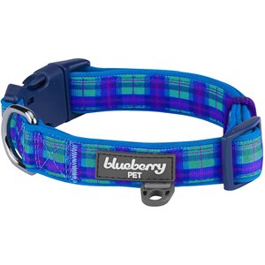 Blueberry Pet Soft & Comfy Padded Polyester Dog Collar, Hudson Blue, Medium: 14.5 to 20-in neck, 3/4-in wide