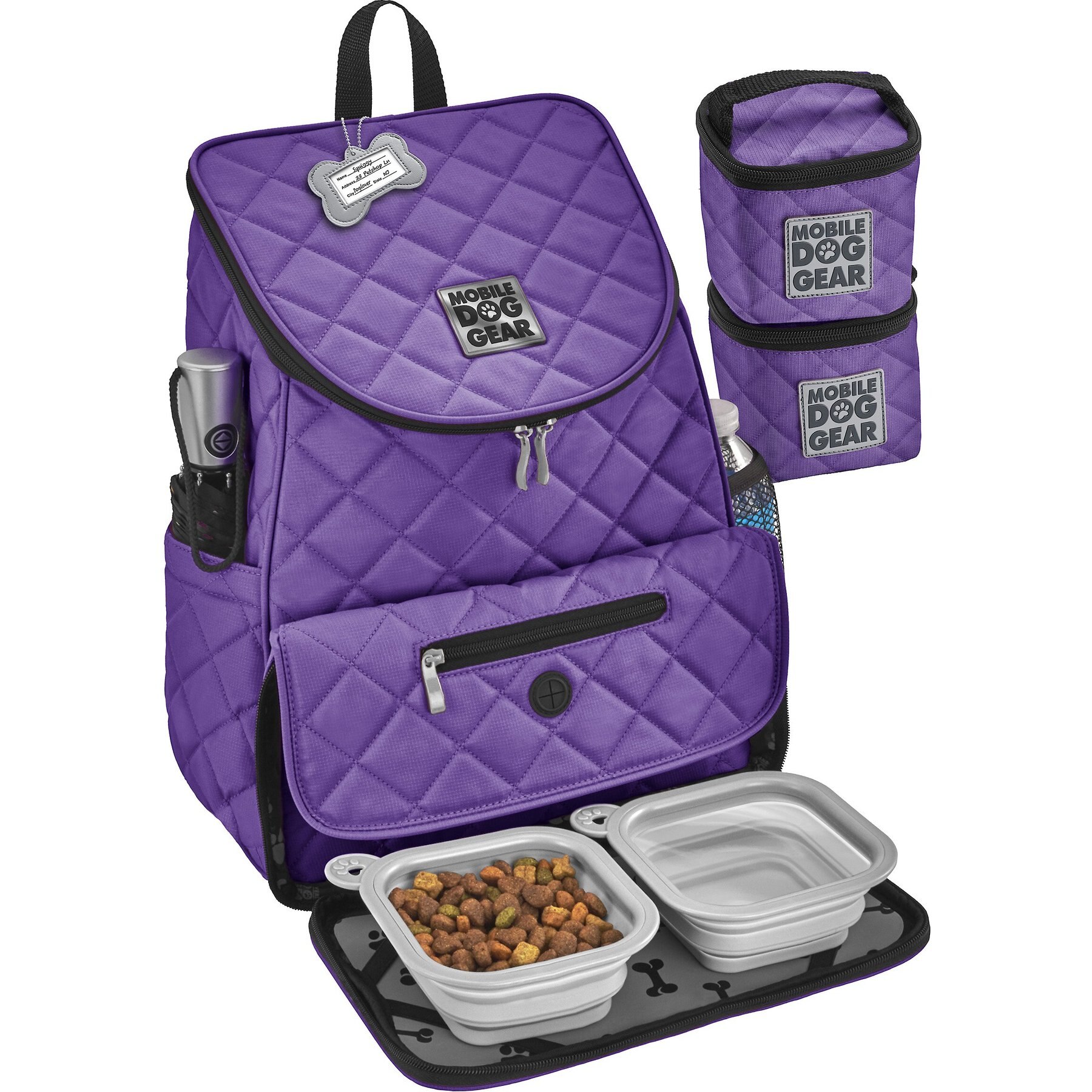 MOBILE DOG GEAR Weekender Backpack Pet Travel Bag, Purple