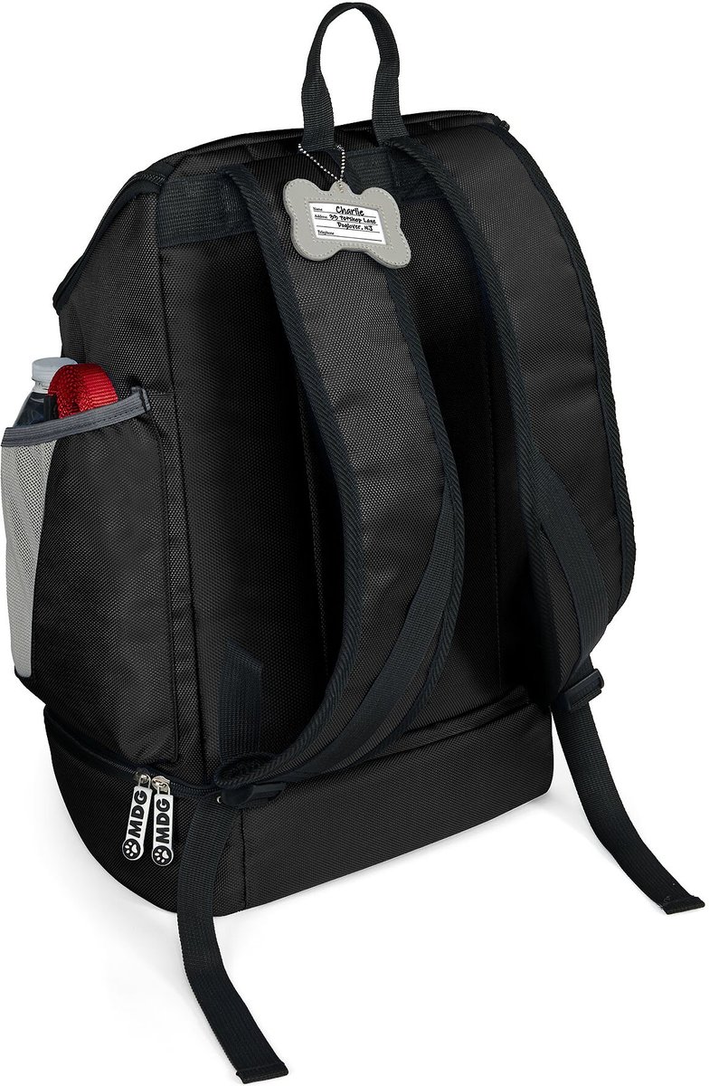 MOBILE DOG GEAR Drop Bottom Weekender Backpack Pet Travel Bag, Black