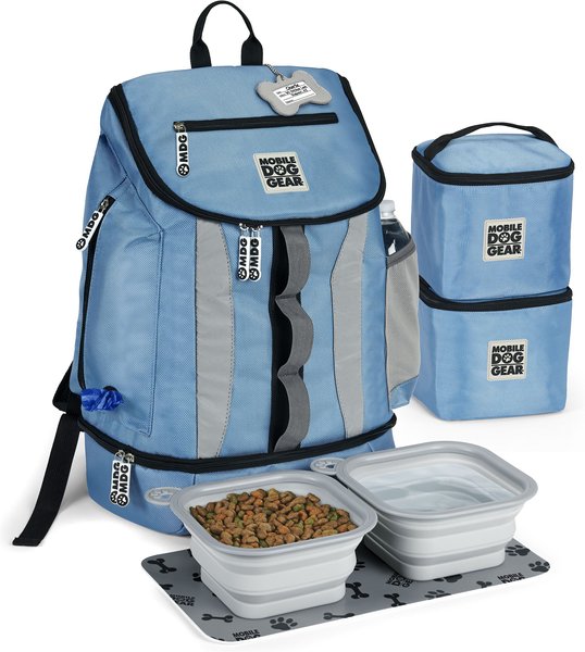 Mobile Dog Gear Drop Bottom Weekender Backpack Pet Travel Bag, Blue slide 1 of 7