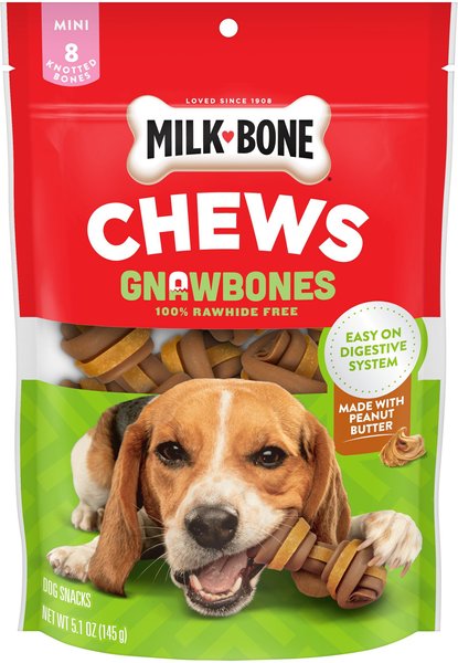 Milk-Bone Gnaw Bones Mini Peanut Butter & Chicken Flavor Dog Treats, 8 count slide 1 of 9