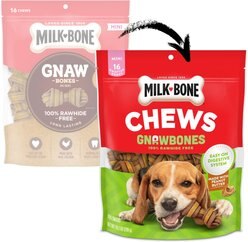 Milk-Bone Gnaw Bones Mini Peanut Butter & Chicken Flavor Dog Treats, 16 count slide 2 of 9
