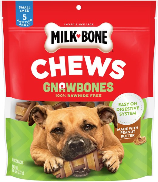 Milk-Bone Gnaw Bones Small/Medium Real Peanut Butter & Chicken Flavor Dog Treats, 5 count slide 1 of 10