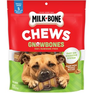 Milk-Bone Gnaw Bones Small/Medium Real Peanut Butter & Chicken Flavor Dog Treats, 5 count