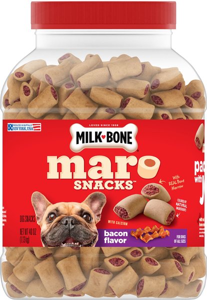 Milk-Bone MaroSnacks Bacon Flavor Dog Treats, 40-oz tub slide 1 of 10