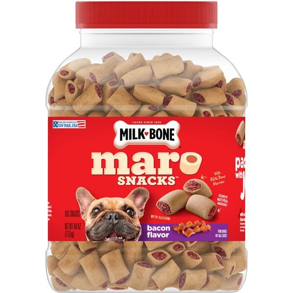 MILKBONE MaroSnacks Bacon Flavor Dog Treats, 40oz tub