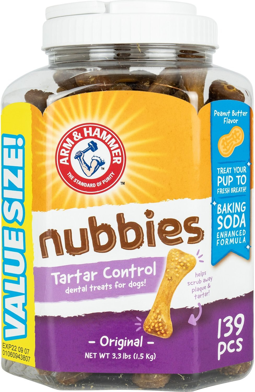 ARM & HAMMER Nubbies Tartar Control Original Peanut Butter Flavor Dog