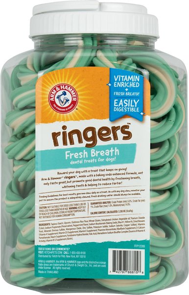 Arm & Hammer Fruit Ringers Fresh Breath Medium Green Apple Flavor Dog Dental Chews