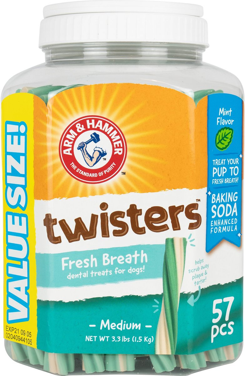 Arm & Hammer Products Twisters Fresh Breath Medium Mint Flavor Dog Dental Chews