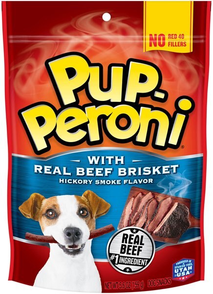 Pup-Peroni Real Beef Brisket Hickory Smoke Flavor Dog Treats, 5.6-oz bag, case of 8 slide 1 of 6