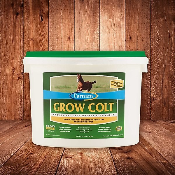 Farnam Grow Colt Growth & Development Pellets Horse Supplement, 7.5-lb tub slide 1 of 8