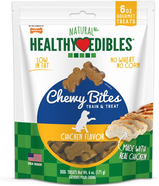 Nylabone Healthy Edibles Chewy Bites Chicken Flavor Dog Training Treats, 6-oz bag slide 1 of 10
