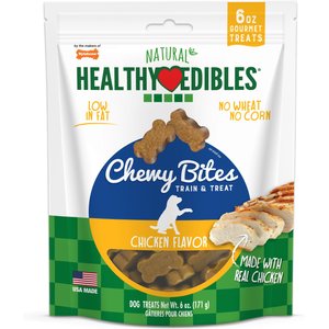 Nylabone Healthy Edibles Chewy Bites Chicken Flavor Dog Training Treats, 6-oz bag