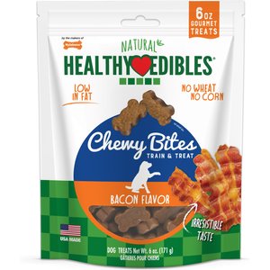 Nylabone Healthy Edibles Chewy Bites Bacon Flavor Dog Training Treats, 6-oz bag