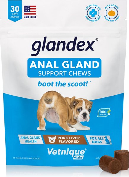 Vetnique Labs Glandex Anal Gland & Probiotic Pork Flavored Pumpkin Fiber & Digestive Soft Chew Dog Supplement, 30 count slide 1 of 8