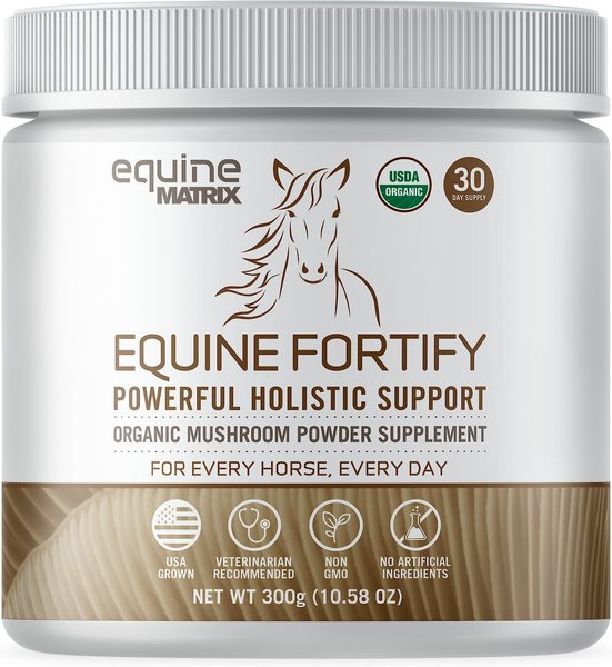 Equine Matrix Fortify Organic Mushroom Powder Horse Supplement, 300-gram tub slide 1 of 3