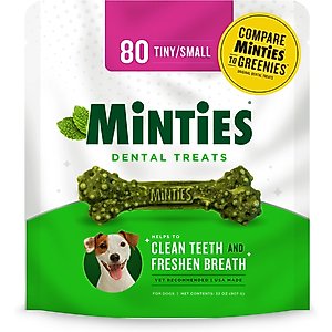 VetIQ Minties Tiny/Small Dental Dog Treats, 80 count