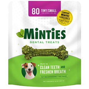 VetIQ Minties Tiny/Small Dental Dog Treats, 80 count