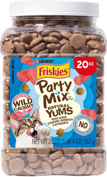 Friskies Party Mix Natural Yums With Real Tuna Cat Treats, 20-oz Tub 