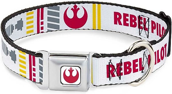 Buckle-Down Star Wars Rebel Pilot Polyester Seatbelt Buckle Dog Collar, Wide Medium: 16 to 23-in neck, 1.5-in wide slide 1 of 9